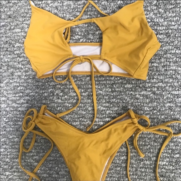 Mustard Yellow High Leg Bikini - Picture 4 of 4